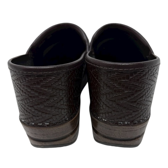 Dansko Professional Brown Woven Leather Clogs - Picture 3 of 14